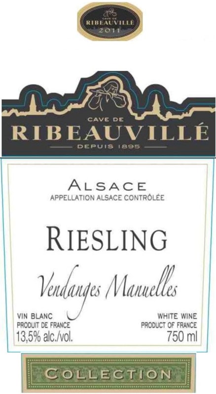 Cave de Ribeauville Collection Riesling 2011 Front Label