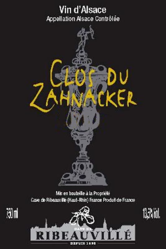 Cave de Ribeauville Clos du Zahnacker 2008 Front Label