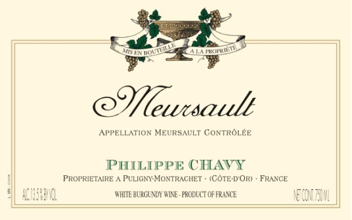 Domaine Phillipe Chavy Meursault 2009 Front Label