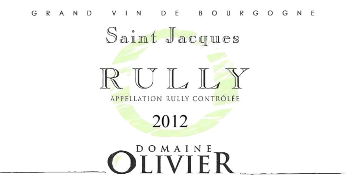 Domaine Olivier Rully Saint Jacques 2012 Front Label