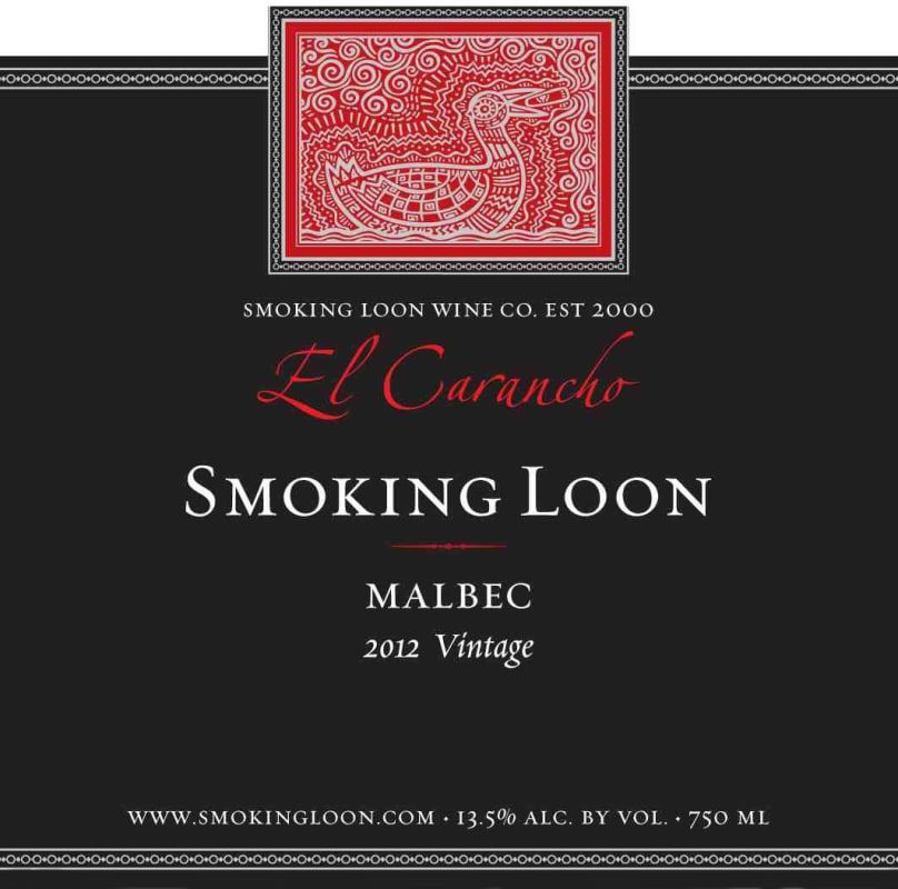 Smoking Loon El Carancho Malbec 2012 Front Label