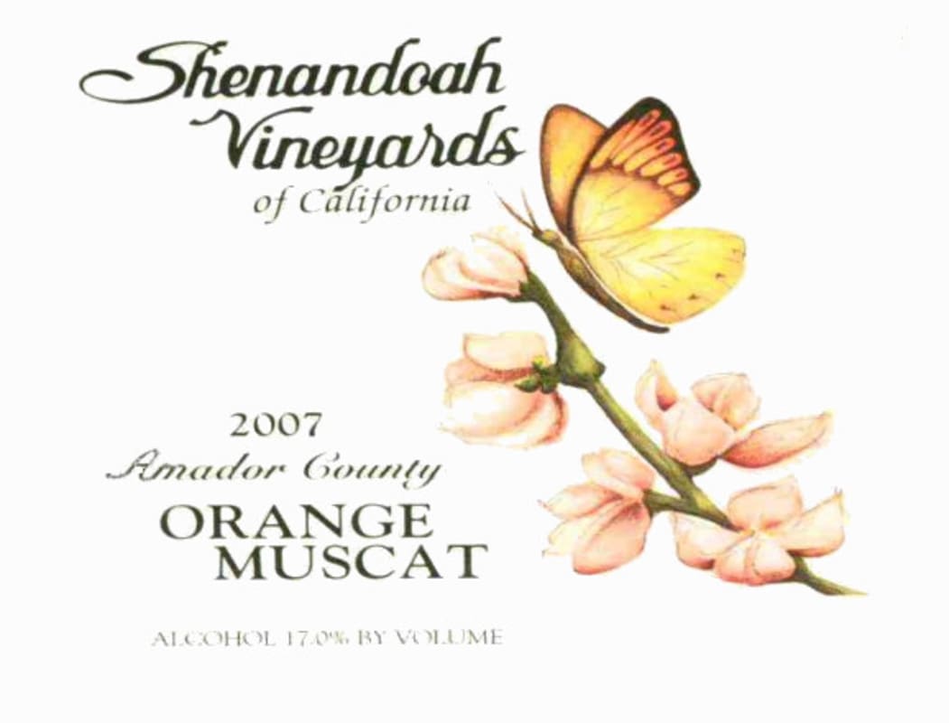 Sobon Estate Shenandoah Vineyards Orange Muscat 2007 Front Label