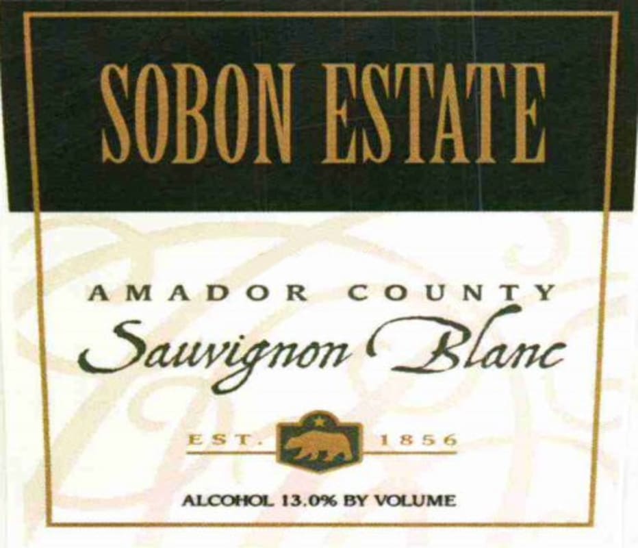 Sobon Estate Sauvignon Blanc 2015 Front Label