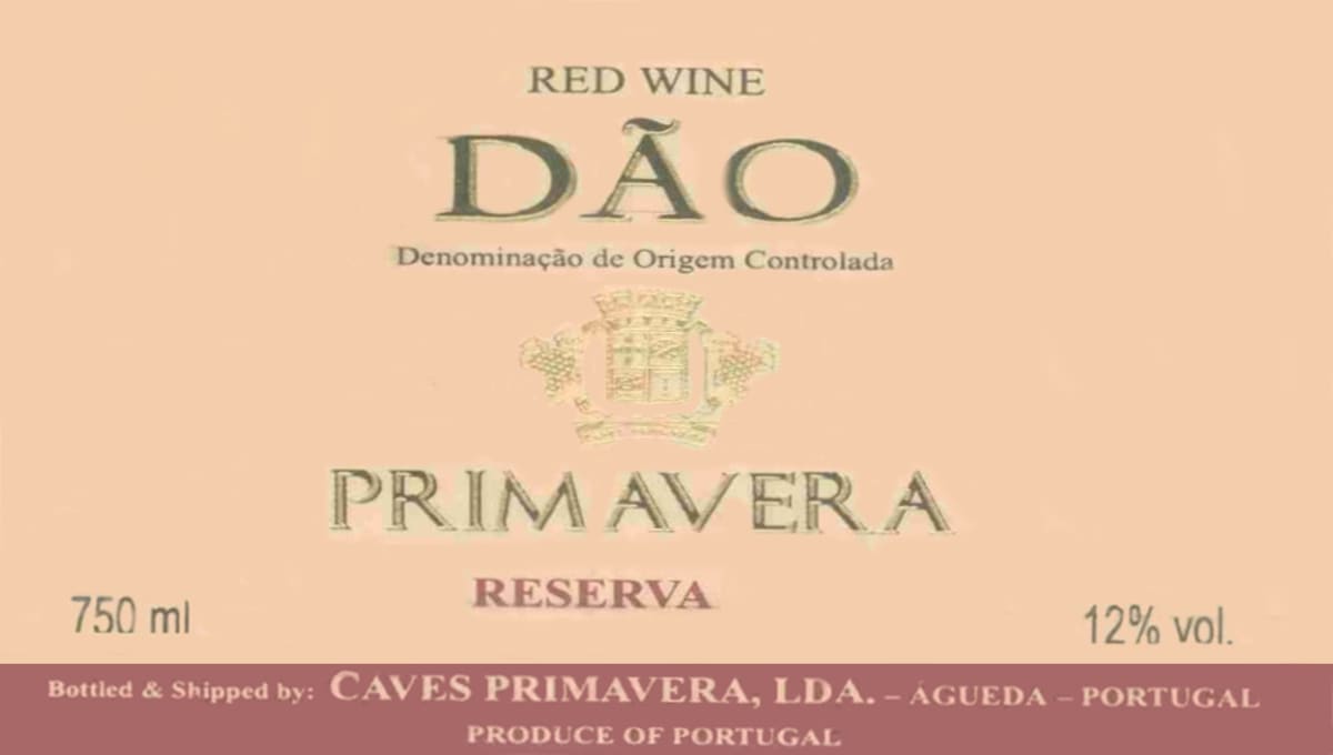 Caves Primavera Dao Reserva 2010 Front Label