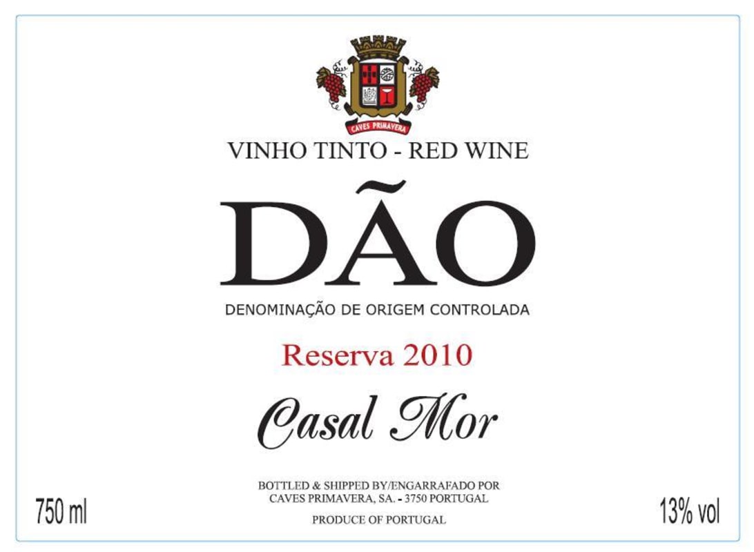Caves Primavera Casal Mor Reserva 2010 Front Label