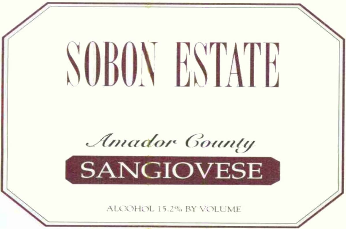 Sobon Estate Sangiovese 2008 Front Label