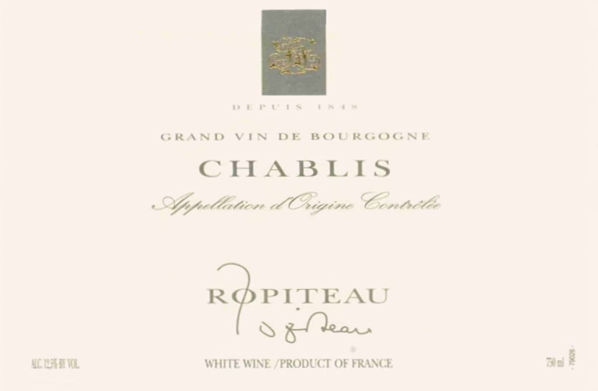 Caves Ropiteau Freres Chablis 2014 Front Label