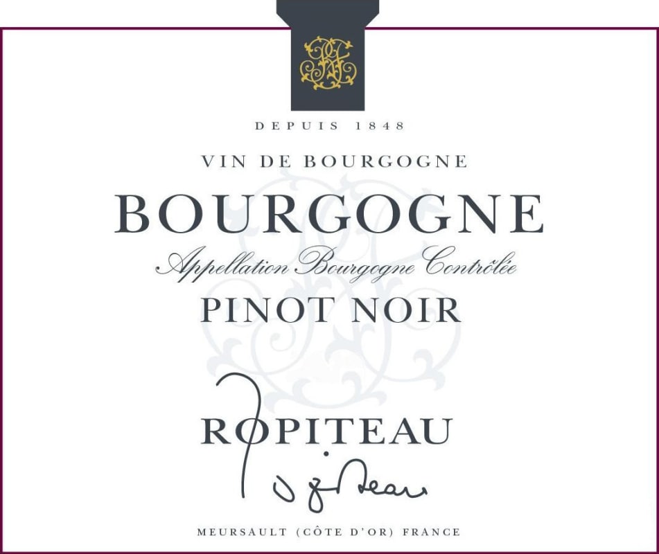 Caves Ropiteau Freres Bourgogne Pinot Noir 2013 Front Label