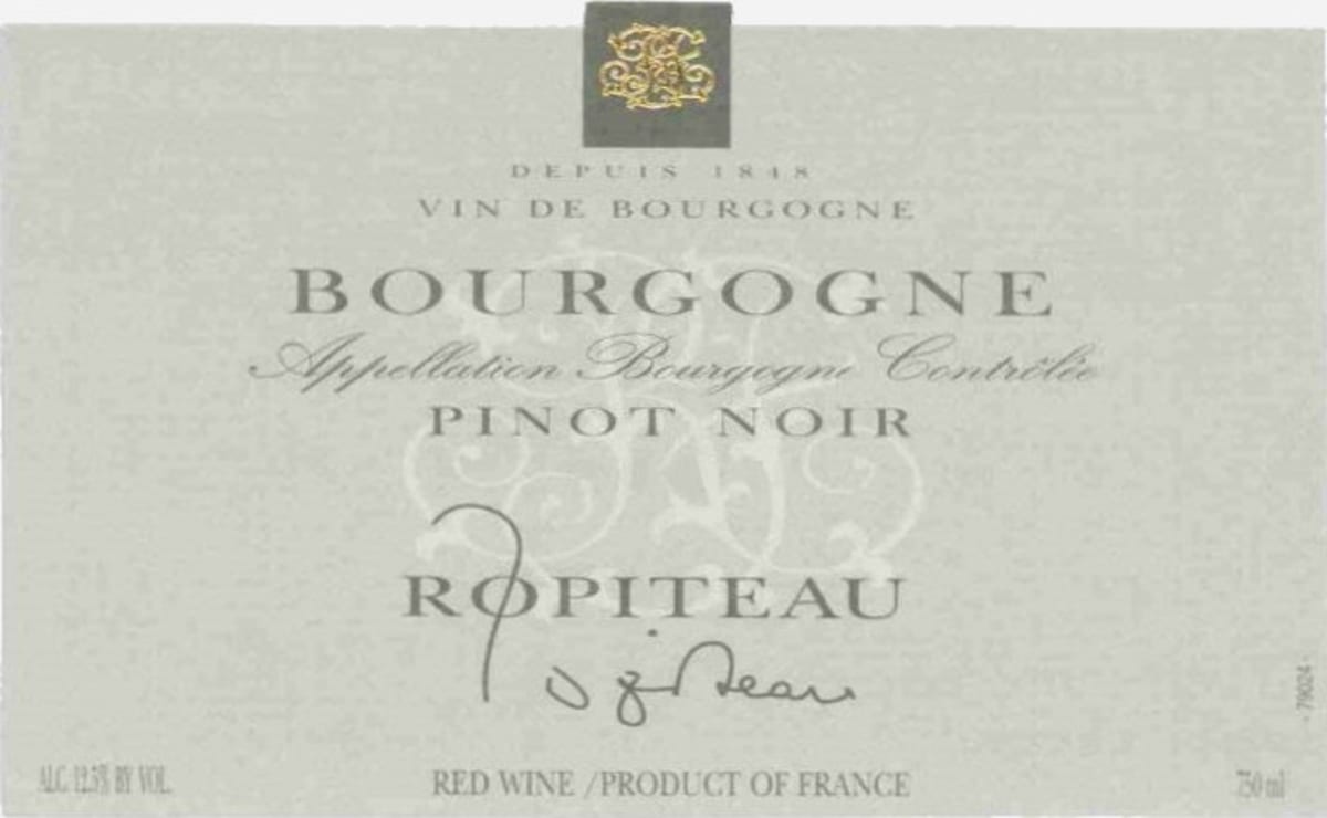 Caves Ropiteau Freres Bourgogne Pinot Noir 2008 Front Label