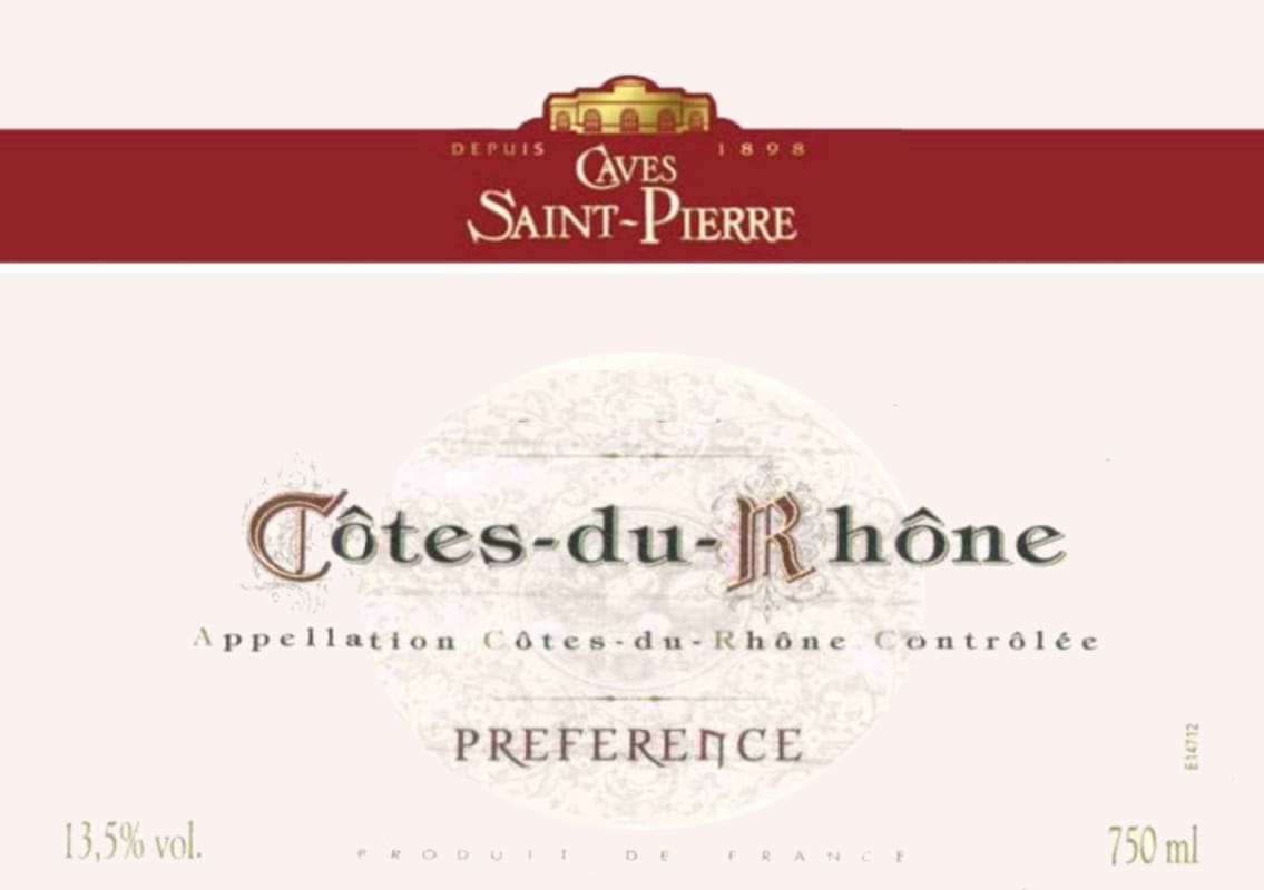 Caves Saint-Pierre Cotes du Rhone Preference 2011 Front Label