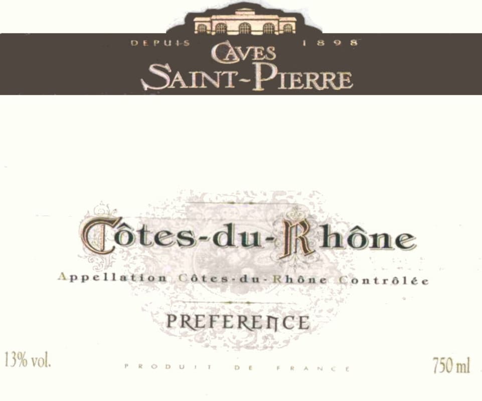 Caves Saint-Pierre Cotes du Rhone Preference Blanc 2010 Front Label