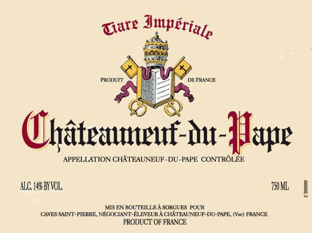 Caves Saint-Pierre Chateauneuf-du-Pape Tiare Imperiale 2010 Front Label