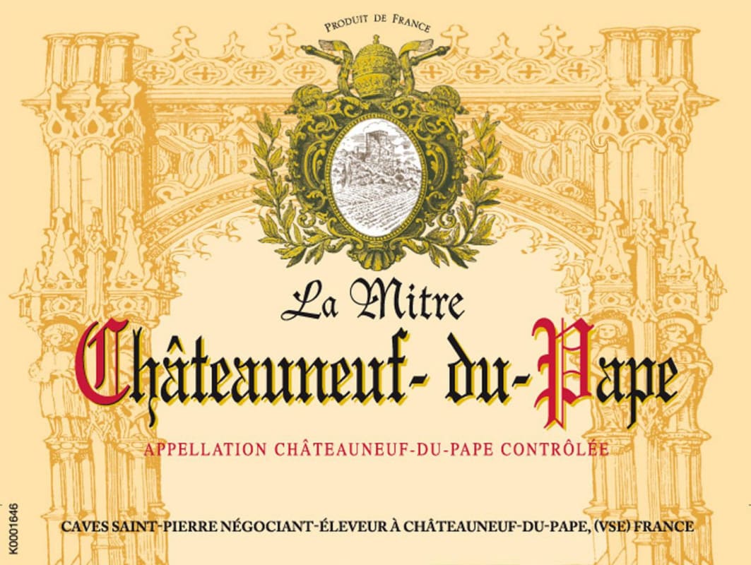 Caves Saint-Pierre Chateauneuf-du-Pape La Mitre 2014 Front Label