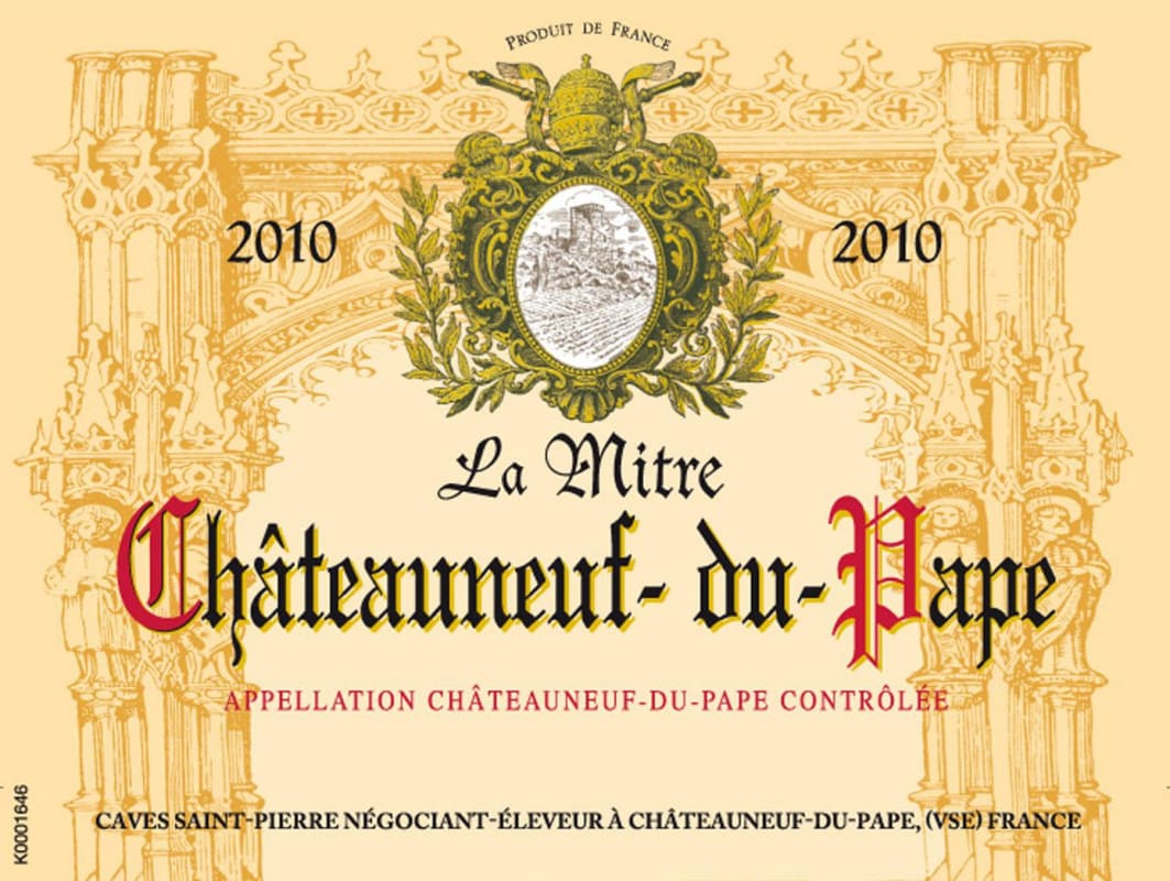 Caves Saint-Pierre Chateauneuf-du-Pape La Mitre 2010 Front Label