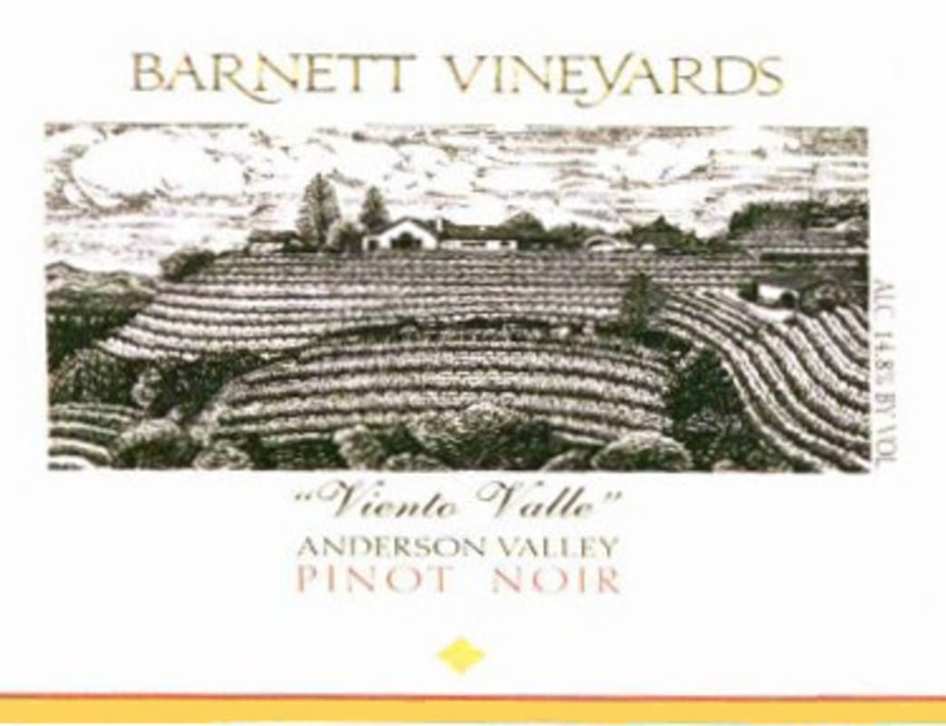 Barnett Vineyards Viento Valle Pinot Noir 2008 Front Label