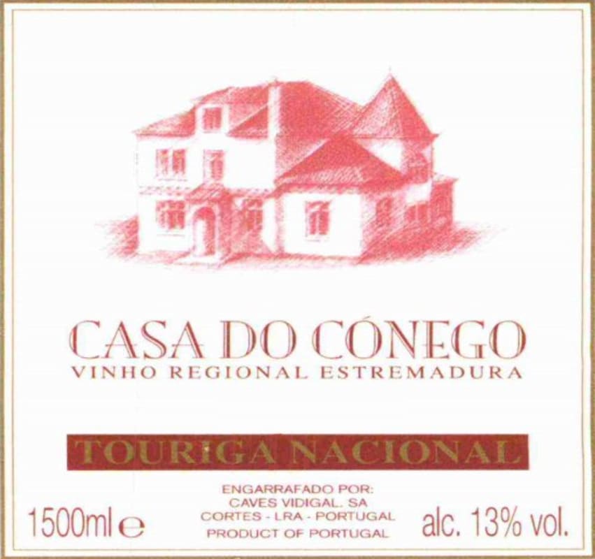 Caves Vidigal Vinho Regional Lisboa Casa do Conego Touriga Nacional 2012 Front Label