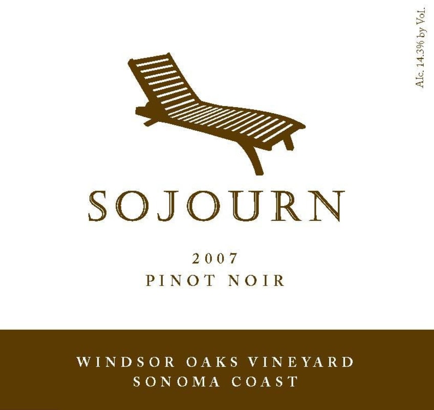 Sojourn Windsor Oaks Vineyard Pinot Noir 2007 Front Label