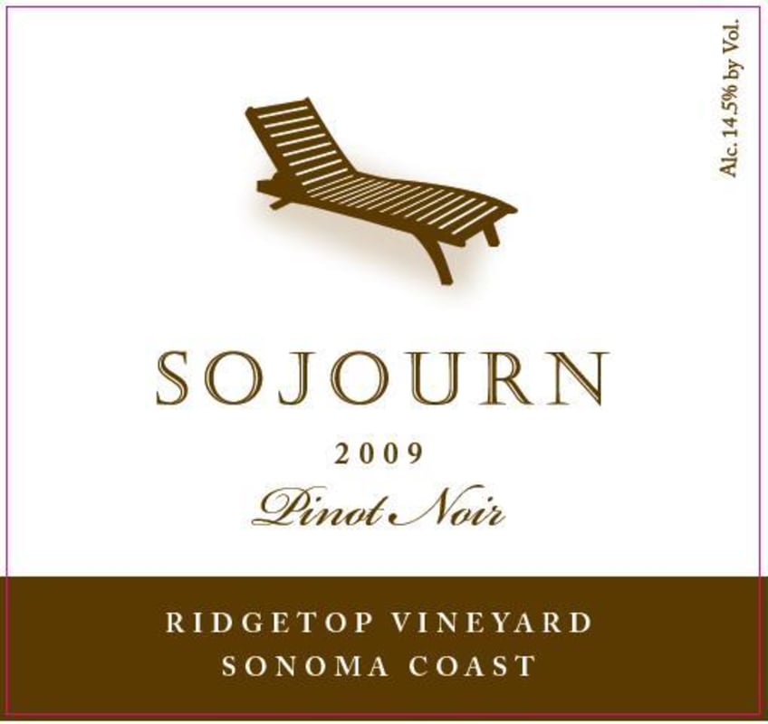 Sojourn Ridgetop Vineyard Pinot Noir 2009 Front Label