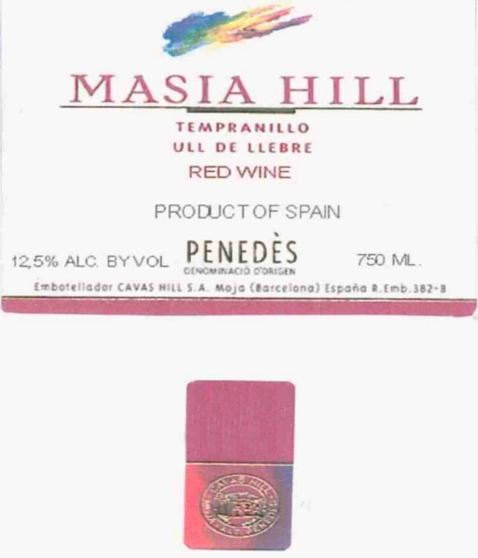 Cavs Hill Masia Hill Tinto 2015 Front Label
