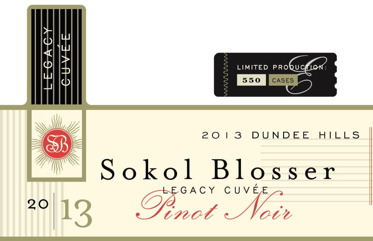 Sokol Blosser Legacy Cuvee Pinot Noir 2013 Front Label