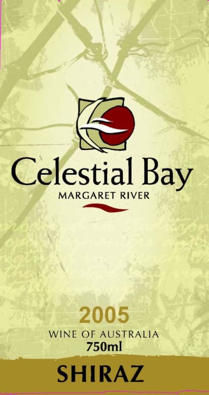 Celestial Bay Wines Shiraz 2005 Front Label