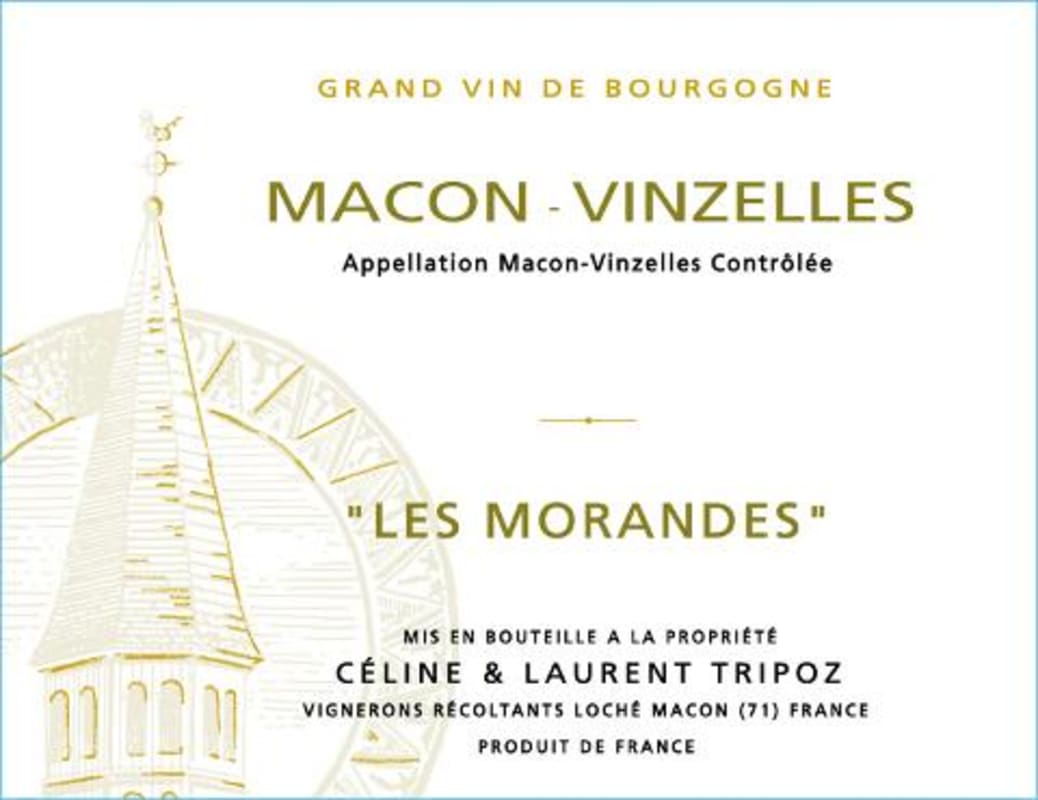 Celine et Laurent Tripoz Macon-Vinzelles Les Morandes 2013 Front Label