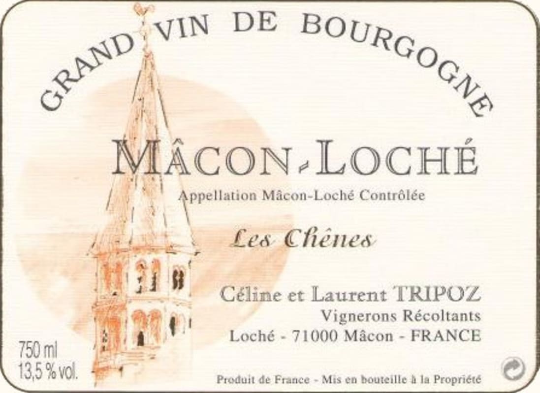 Celine et Laurent Tripoz Macon-Loche Les Chenes 2014 Front Label