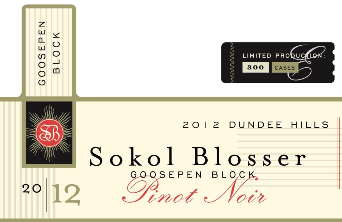 Sokol Blosser Goosepen Block Pinot Noir 2012 Front Label