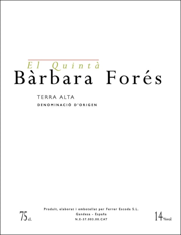 Celler Barbara Fores El Quinta 2007 Front Label