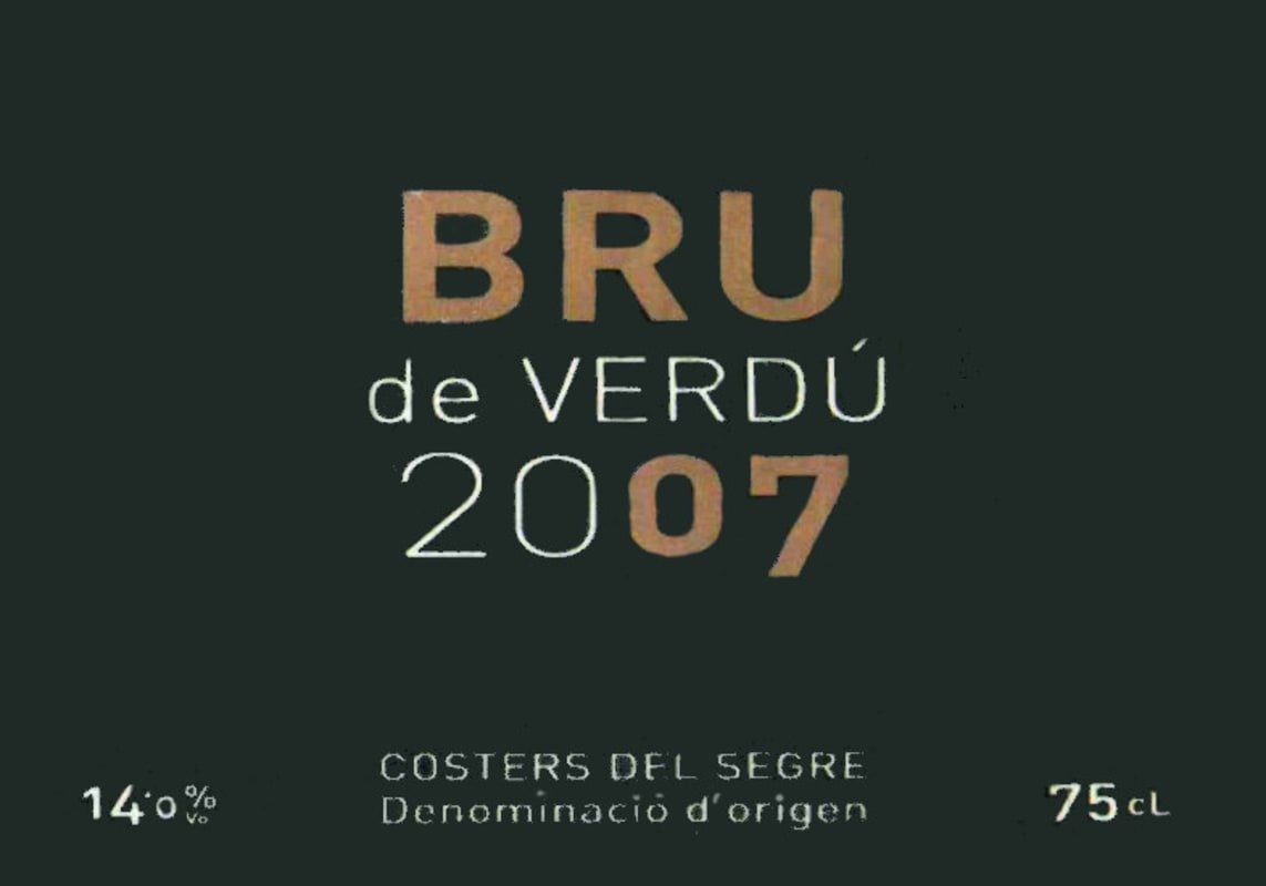 Celler Carcavins Bru de Verdu 2007 Front Label