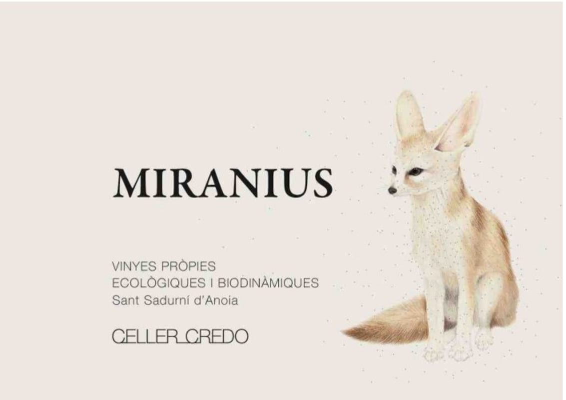 Celler Credo Miranius Penedes Blanco 2013 Front Label