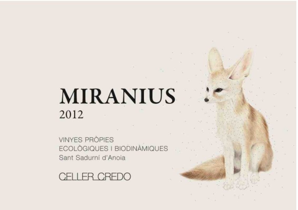 Celler Credo Miranius Penedes Blanco 2012 Front Label