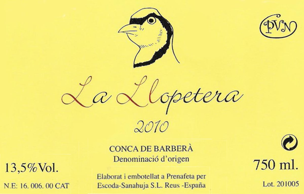 Celler Escoda-Samahuja La Llopetera 2010 Front Label