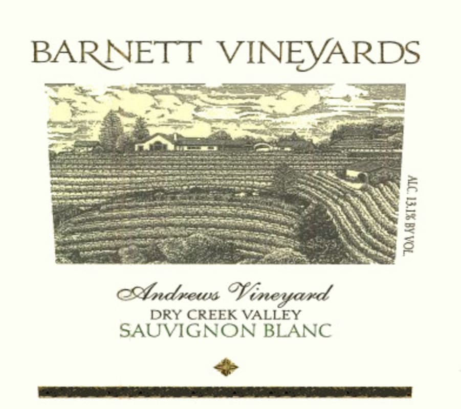 Barnett Vineyards Andrews Vineyard Sauvignon Blanc 2014 Front Label