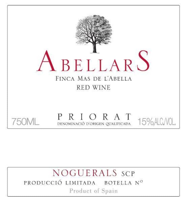 Celler Noguerals Abellars 2010 Front Label