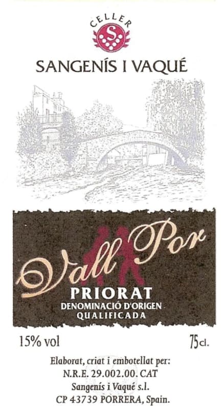 Celler Sangenis Vall Por 2006 Front Label
