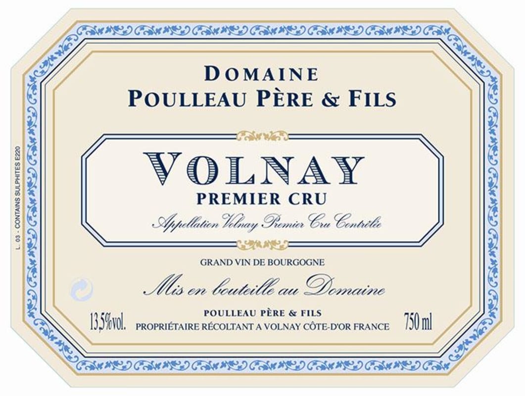 Domaine Poulleau Volnay Premier Cru 2011 Front Label