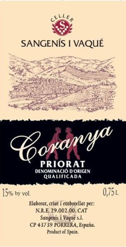 Celler Sangenis Coranya 2004 Front Label