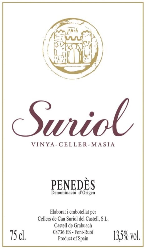 Cellers de Can Suriol Suriol Negre 2013 Front Label