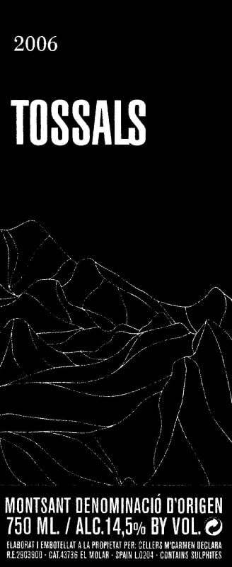 Cellers Grifoll Declara Tossals 2006 Front Label