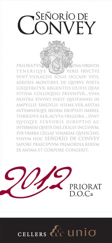 Cellers Unio Senorio de Convey 2012 Front Label