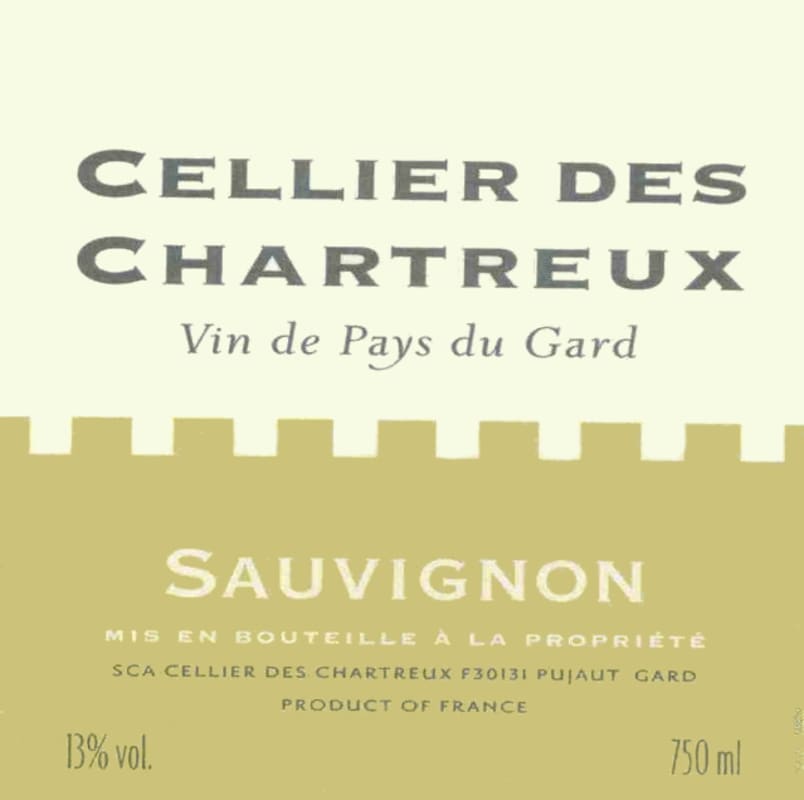 Cellier des Chartreux Sauvignon 2009 Front Label