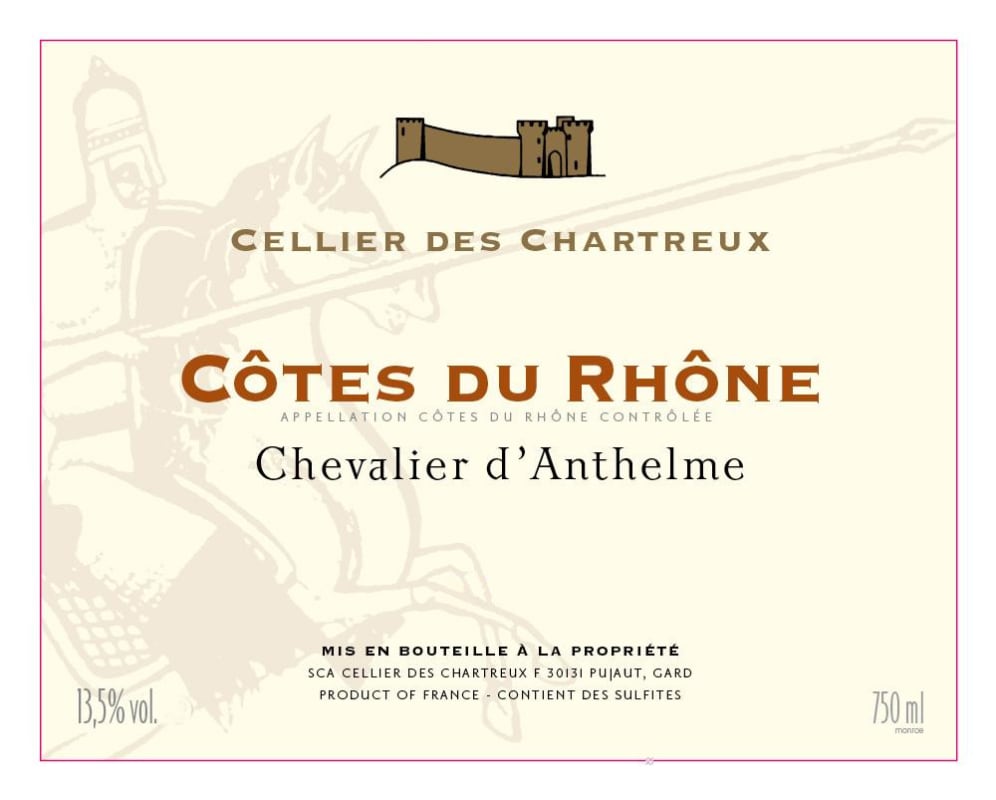 Cellier des Chartreux Cotes du Rhone Chevalier d'Anthelme 2008 Front Label