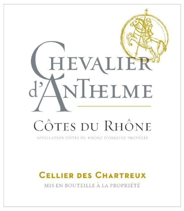 Cellier des Chartreux Cotes du Rhone Chevalier d'Anthelme 2015 Front Label