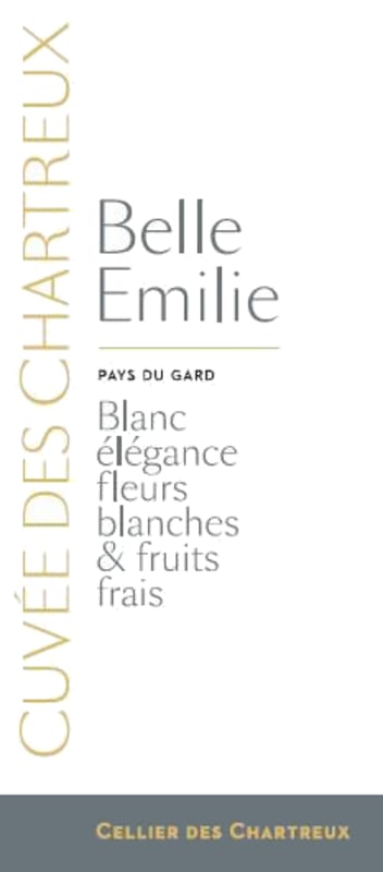 Cellier des Chartreux Cuvee des Chartreux Belle Emilie Blanc 2015 Front Label