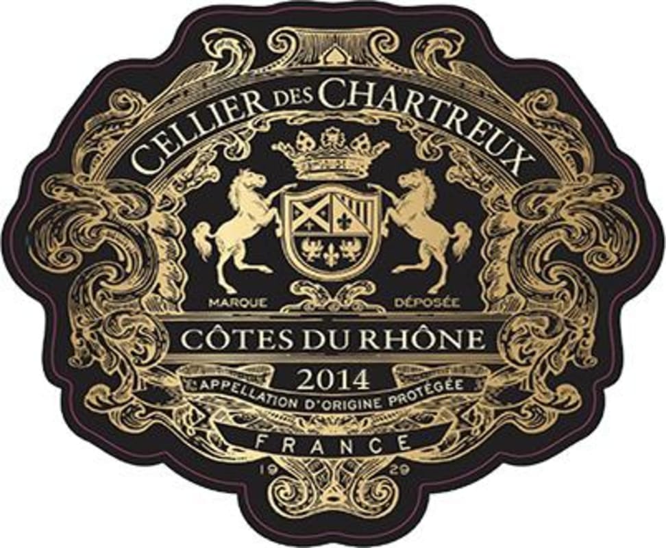 Cellier des Chartreux Cotes du Rhone 2014 Front Label