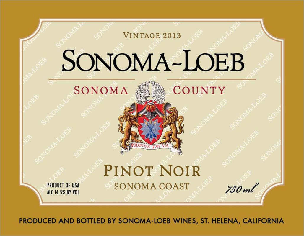 Sonoma-Loeb Sonoma Coast Pinot Noir 2013 Front Label