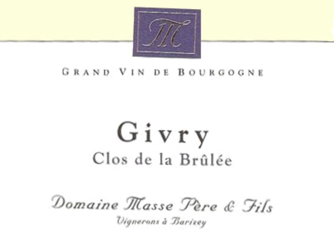 Domaine Masse Givry Clos de la Brulee Blanc 2012 Front Label