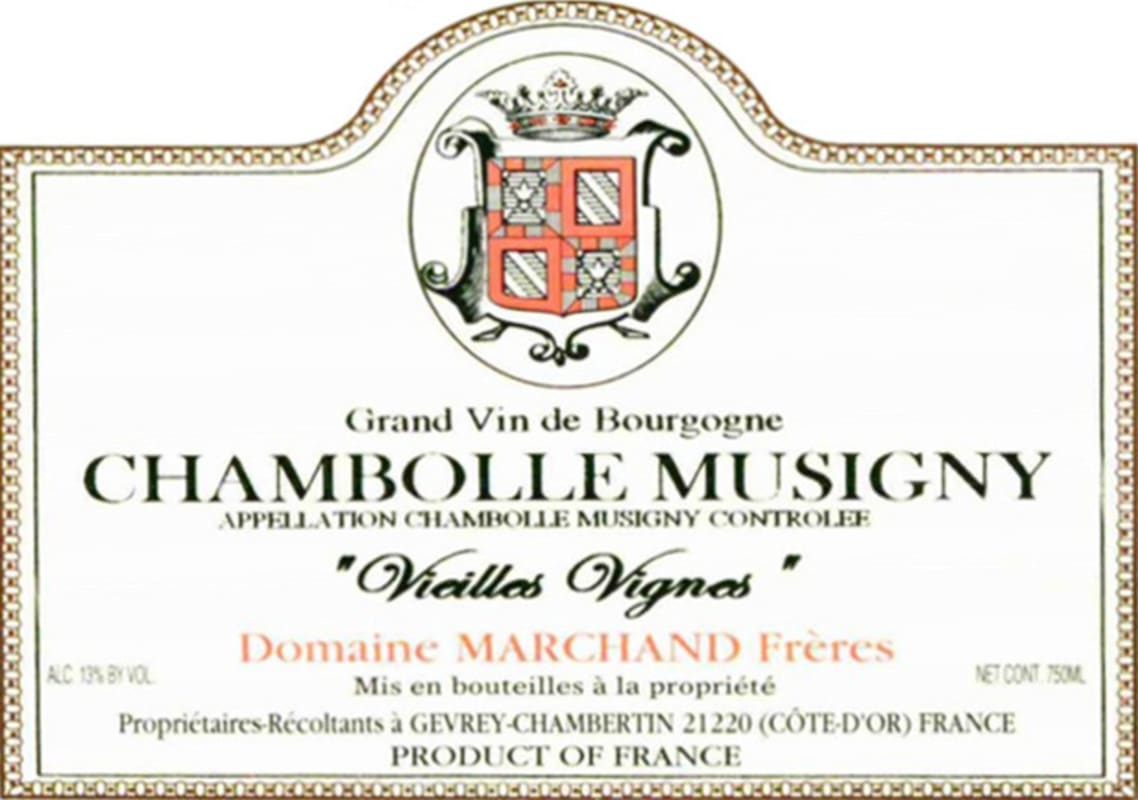 Domaine Marchand Freres Chambolle Musigny Vieilles Vignes 2012 Front Label