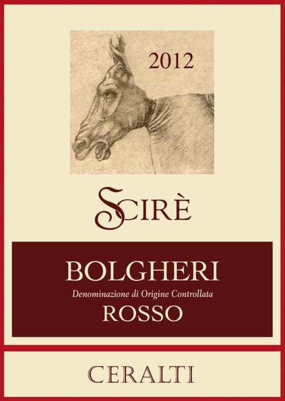 Ceralti Bolgheri Scire Rosso 2012 Front Label